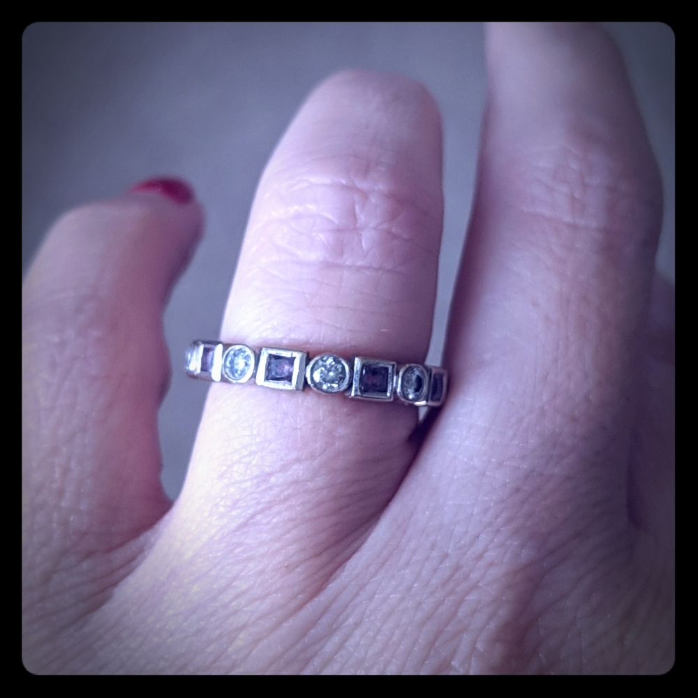 Diamond & Pink Sapphire Eternity Band